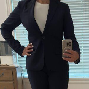 Classic Navy Blue Pant Suit